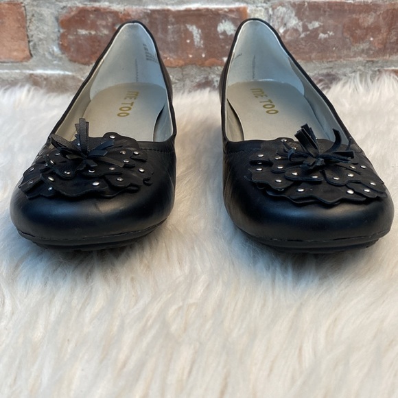 Me Too Black Leather Wedge Heels, Size 9M - Picture 4 of 15
